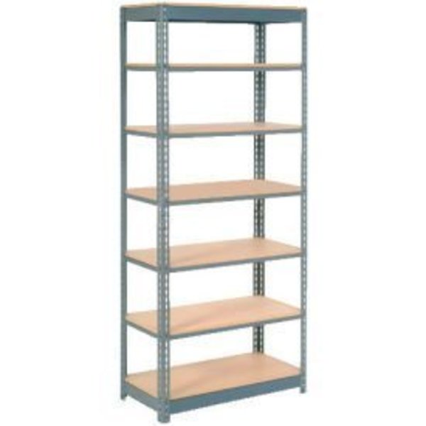 Global Equipment Heavy Duty Shelving 36"W x 12"D x 84"H With 7 Shelves - Wood Deck - Gray 717319